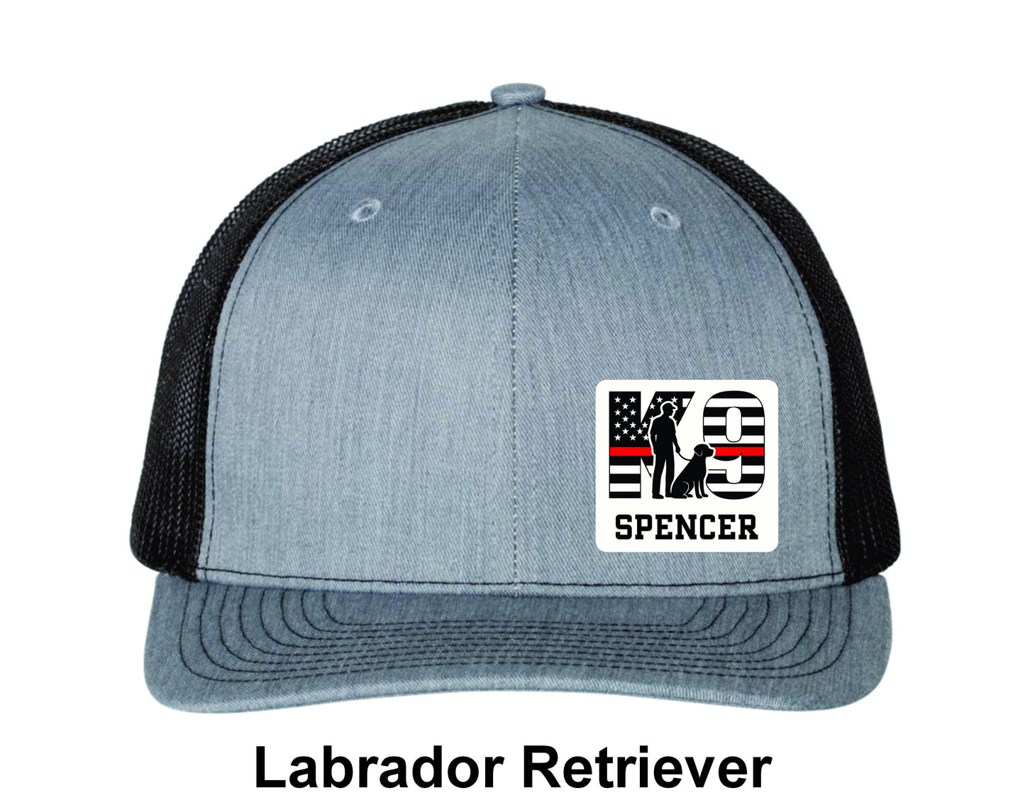 Richardson 112 Thin Red Line K9 Patch Trucker Hat - Personalized K9 Name