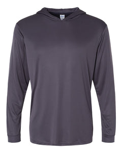 Custom Printed Hooded Performance Long Sleeve — Paragon 220 — Graphite
