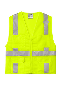 Custom ANSI Class 2 Supervisor Six-Pocket Safety Vest — CornerStone CSV104 — Safety Yellow