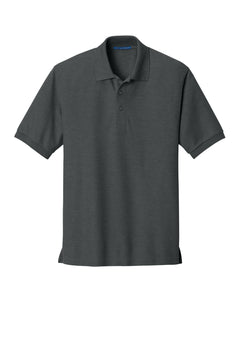 Custom Embroidered Silk Touch Polo — Port Authority K500 — Charcoal Heather Grey