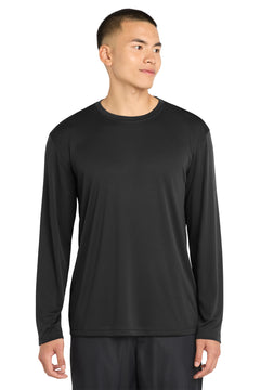 Custom Printed Long Sleeve Performance Tee — Sport-Tek ST350LS — Black