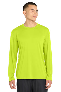 Custom Printed Long Sleeve Performance Tee — Sport-Tek ST350LS — Neon Yellow
