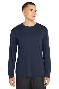 Custom Printed Long Sleeve Performance Tee — Sport-Tek ST350LS — True Navy
