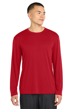 Custom Printed Long Sleeve Performance Tee — Sport-Tek ST350LS — True Red