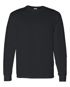 Custom Printed Long Sleeve Work Tee — Gildan 5400 — Black