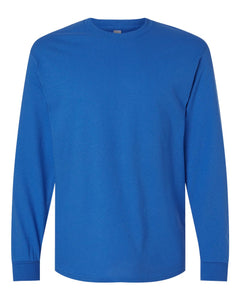 Custom Printed Long Sleeve Work Tee — Gildan 5400 — Royal