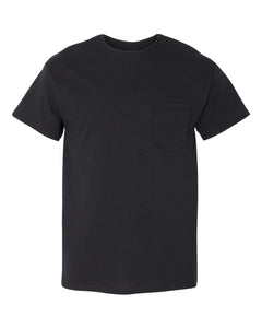 Custom Printed Pocket Tee — Gildan 5300 — Black