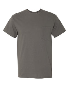 Custom Printed Pocket Tee — Gildan 5300 — Charcoal
