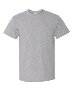 Custom Printed Pocket Tee — Gildan 5300 — Sport Grey