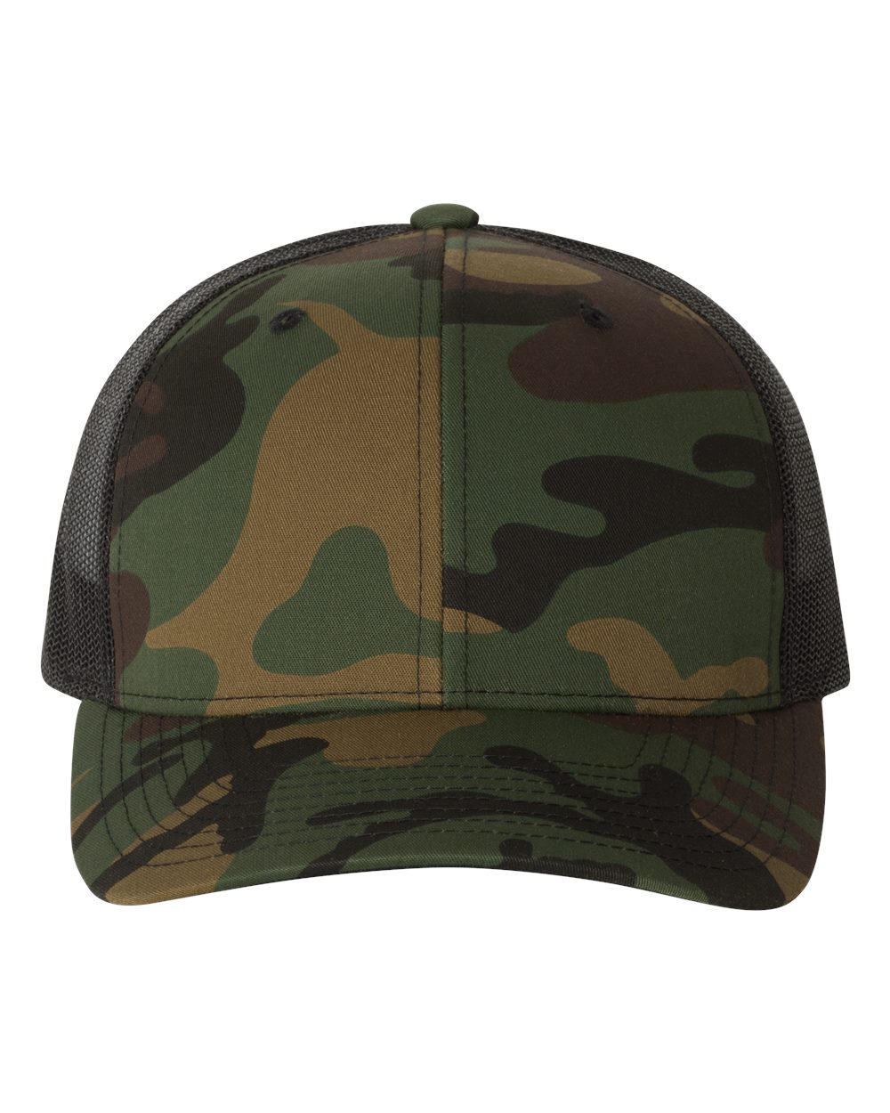 Yupoong 6606 — Green Camo/Black