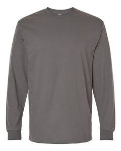 Custom Printed Long Sleeve Work Tee — Gildan 5400 — Charcoal