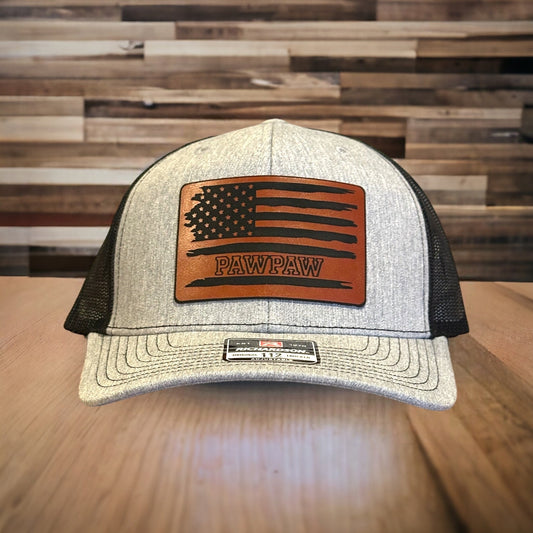PAWPAW Engraved Leather Patch Hat - Richardson 112