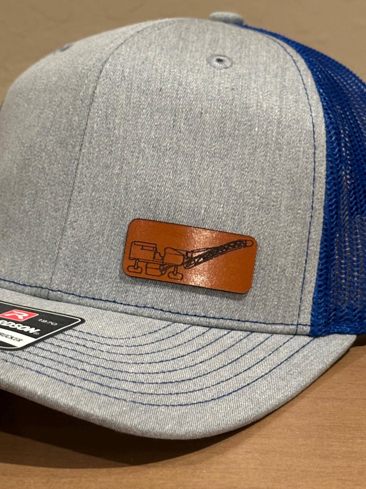 Asphalt Milling Machine Hat | Leather Patch Trucker Hat | Custom Logo Available | Richardson 112 Snapback | Crew Gift | Bulk Orders