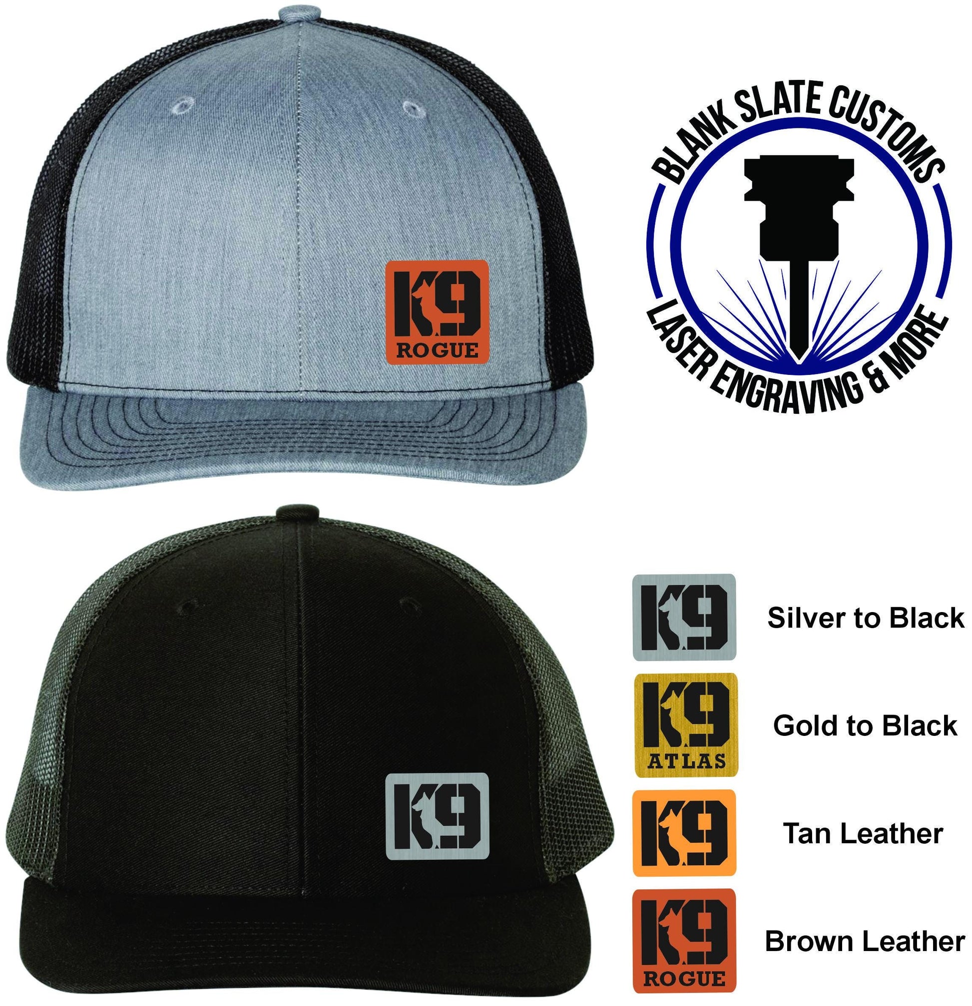 Richardson 112 K9 Patch Trucker Hat - Personalized K9 Name