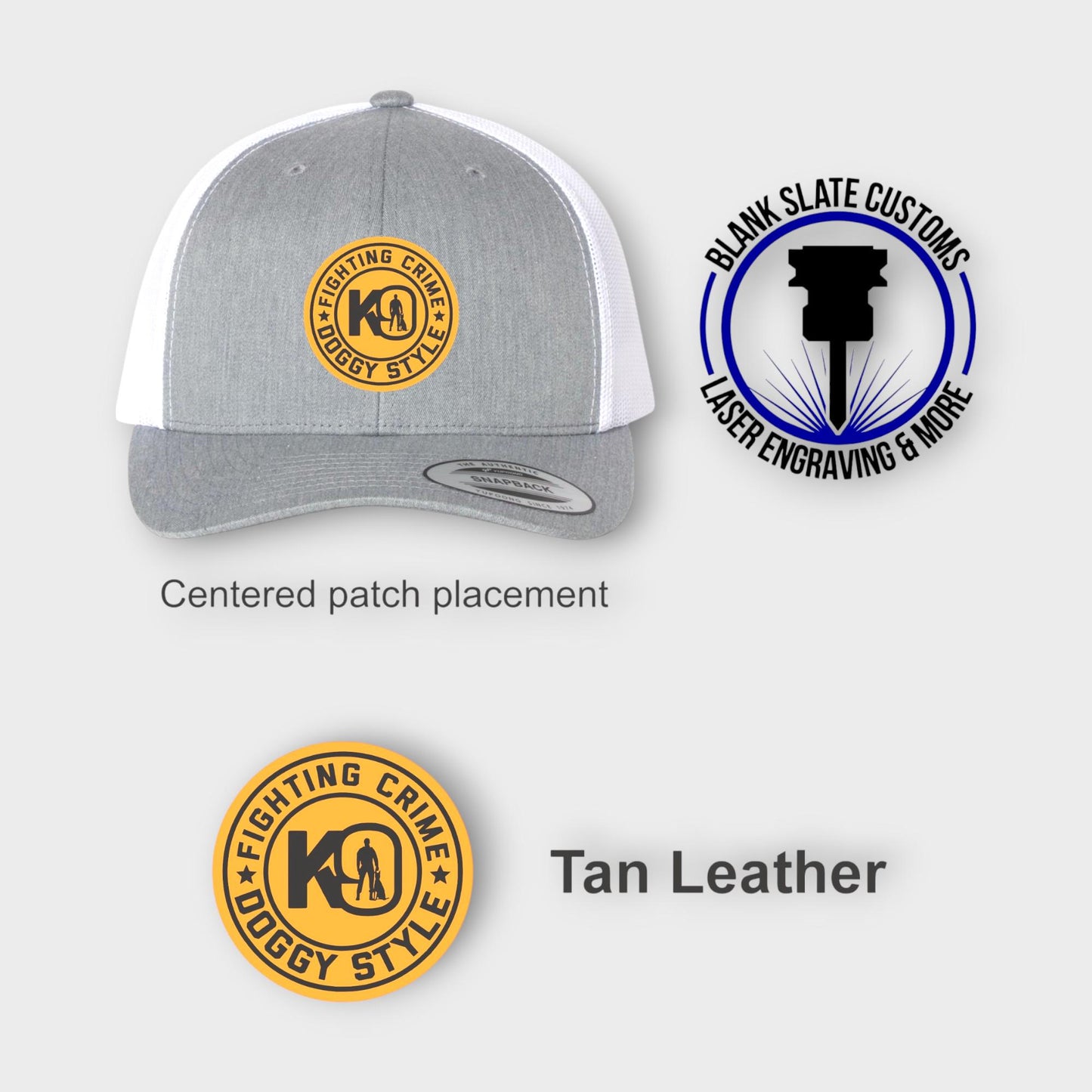 Funny K9 Handler Hat: "Fighting Crime Doggy Style" - Custom Patch