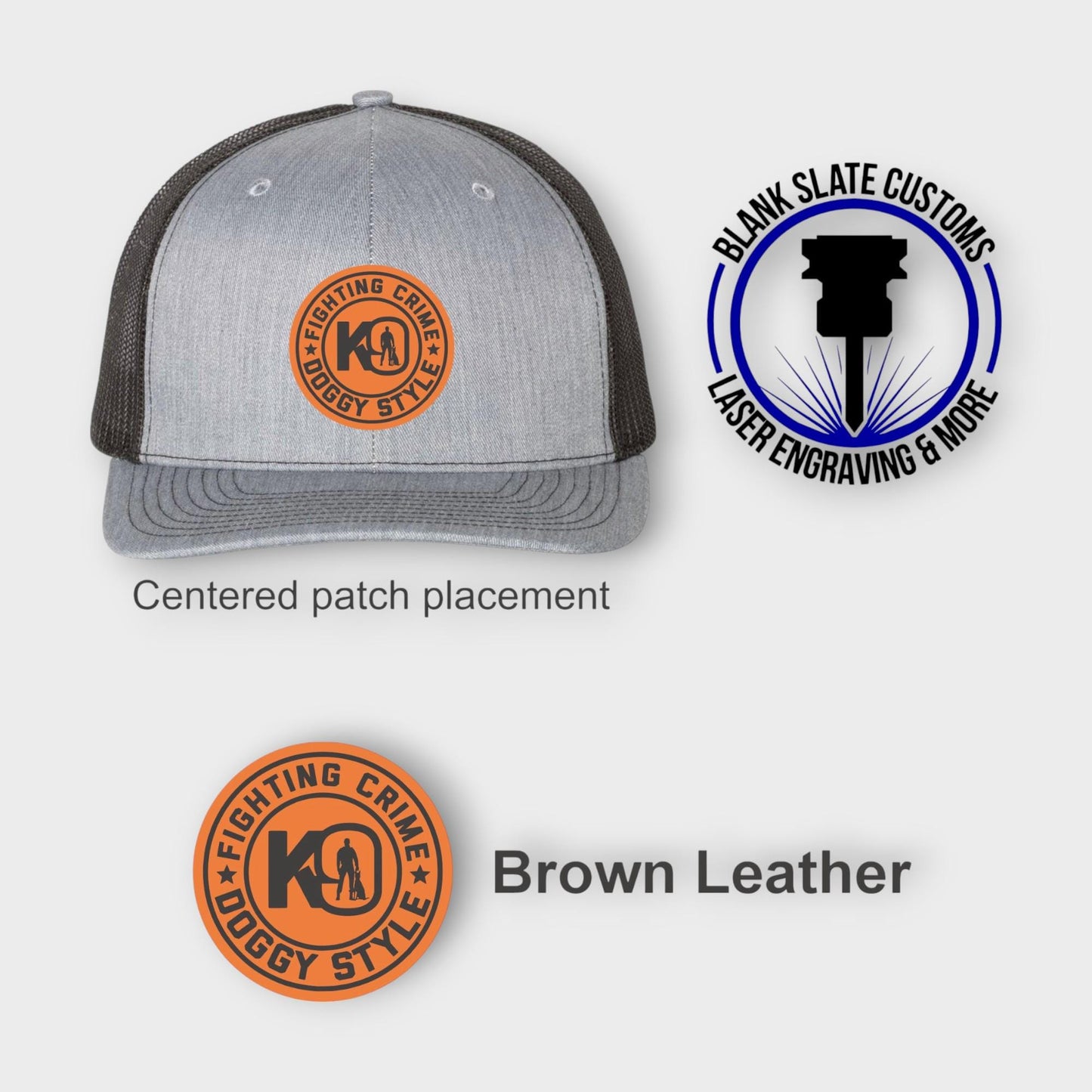 Funny K9 Handler Hat: "Fighting Crime Doggy Style" - Custom Patch