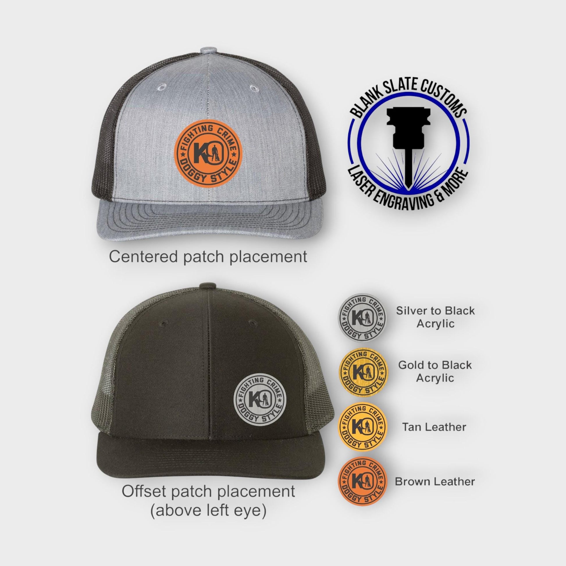 Funny K9 Handler Hat: "Fighting Crime Doggy Style" - Custom Patch