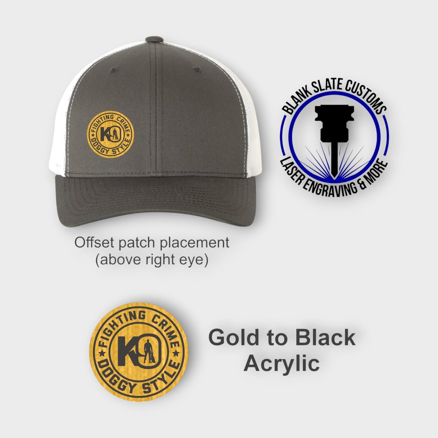 Funny K9 Handler Hat: "Fighting Crime Doggy Style" - Custom Patch