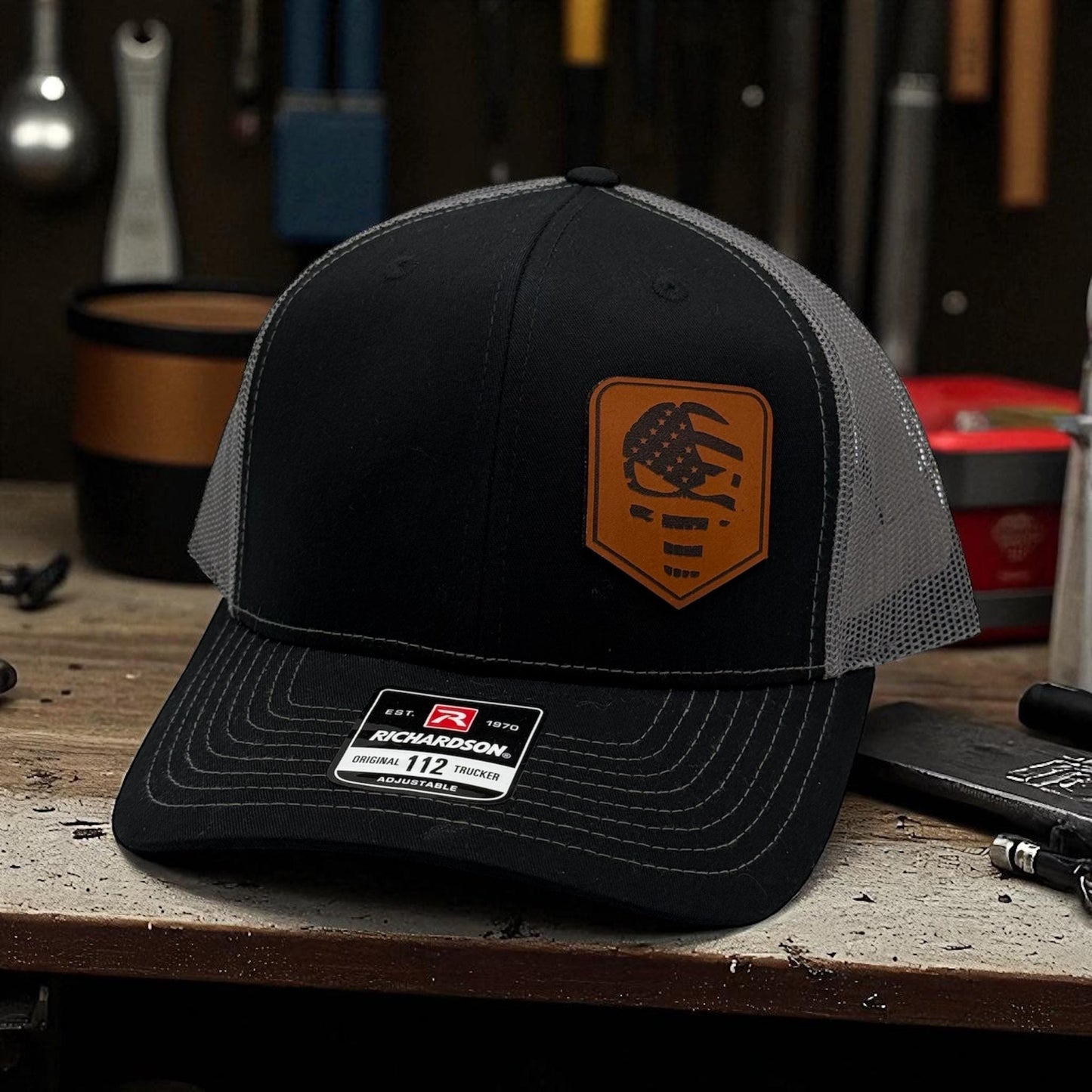 Patriotic Skull patch hat