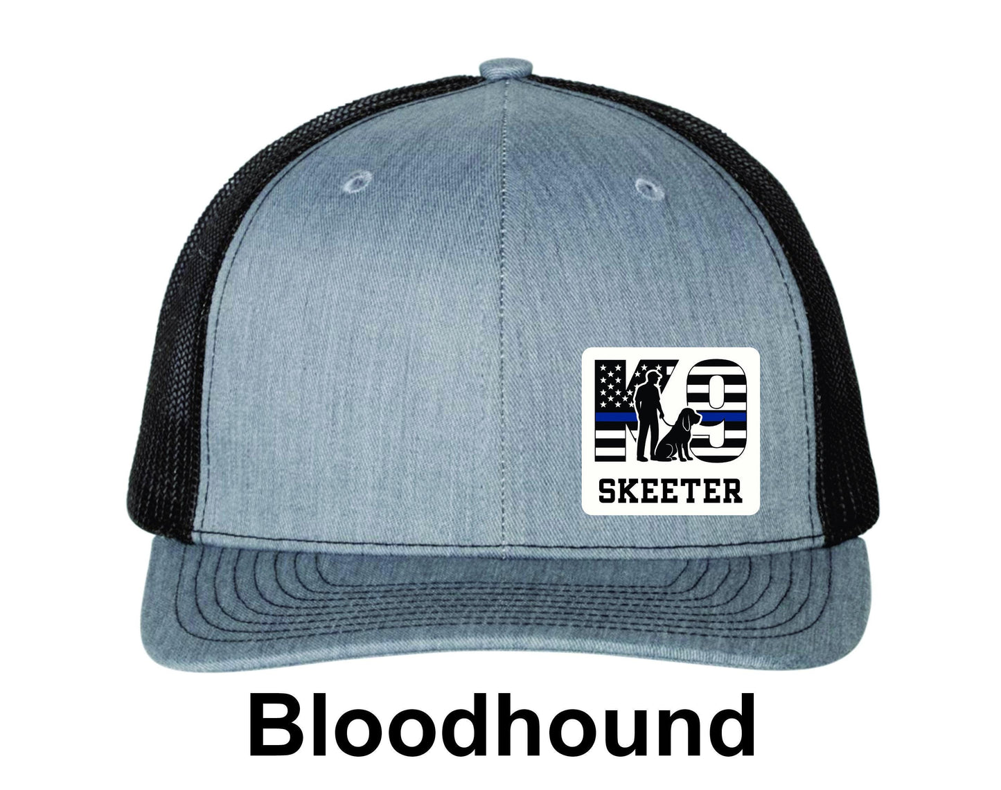 Richardson 112 Thin Blue Line K9 Patch Trucker Hat - Personalized K9 Name