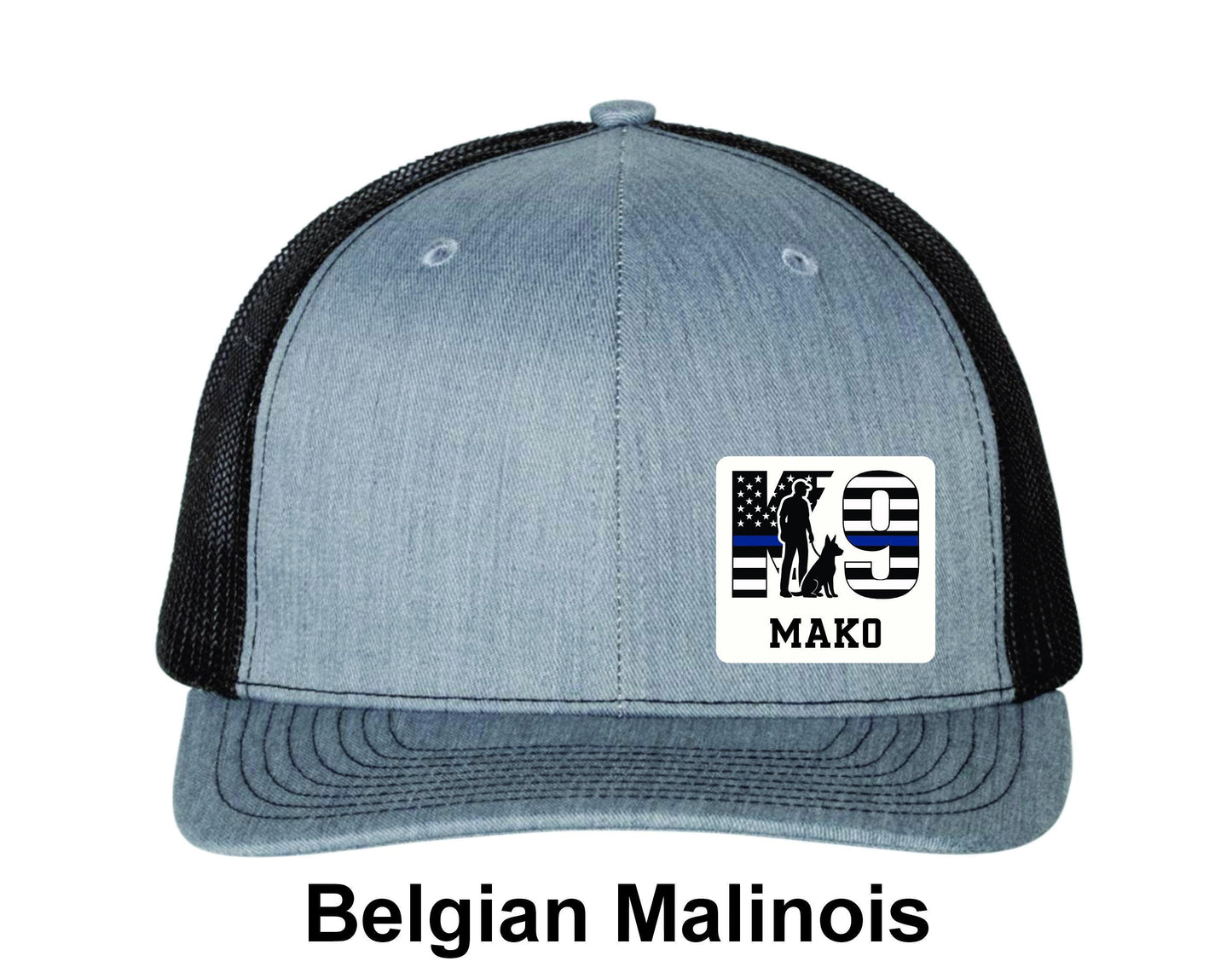 Richardson 112 Thin Blue Line K9 Patch Trucker Hat - Personalized K9 Name