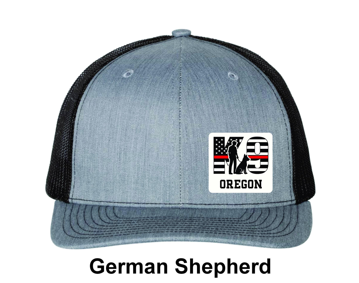 Richardson 112 Thin Red Line K9 Patch Trucker Hat - Personalized K9 Name