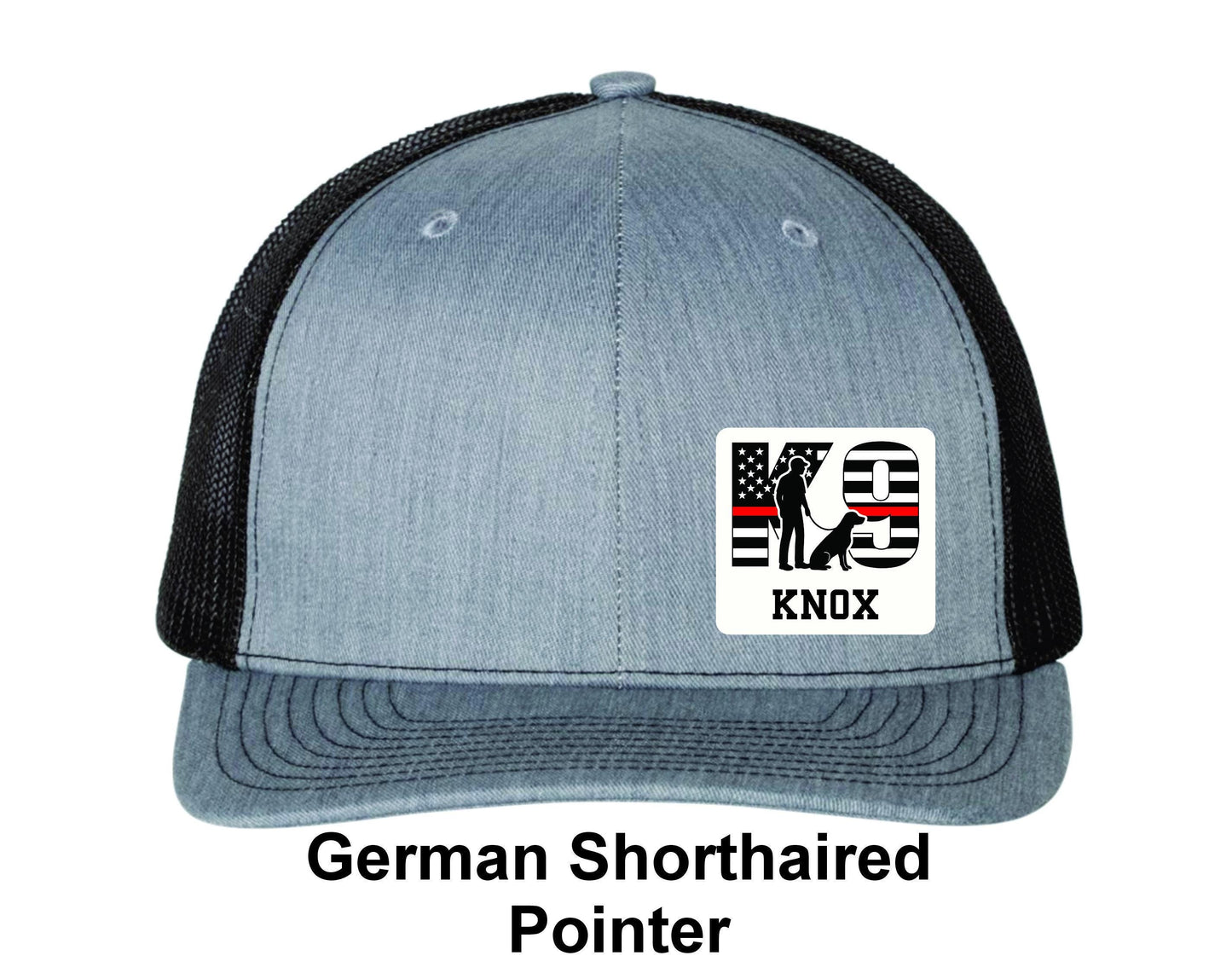 Richardson 112 Thin Red Line K9 Patch Trucker Hat - Personalized K9 Name