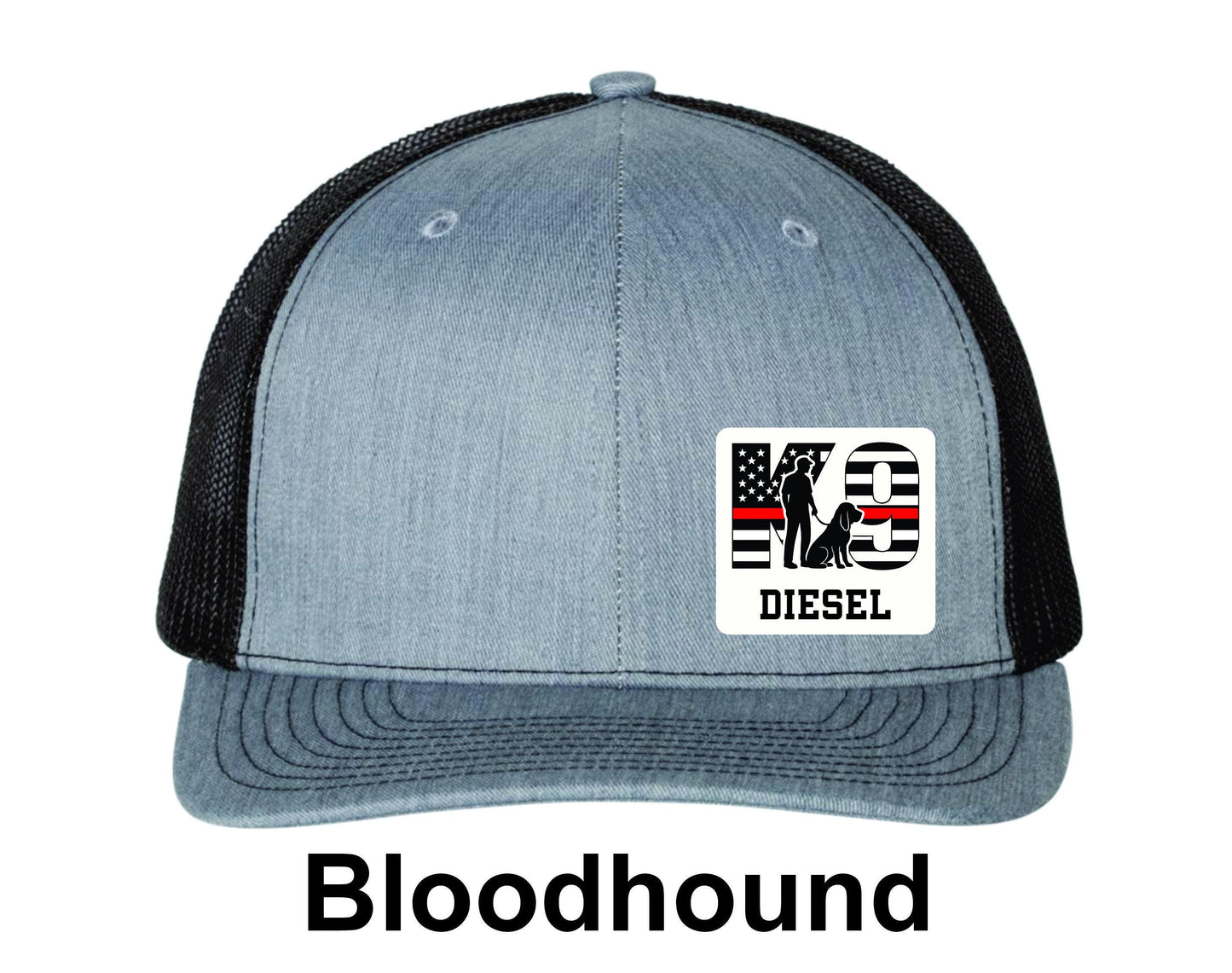 Richardson 112 Thin Red Line K9 Patch Trucker Hat - Personalized K9 Name