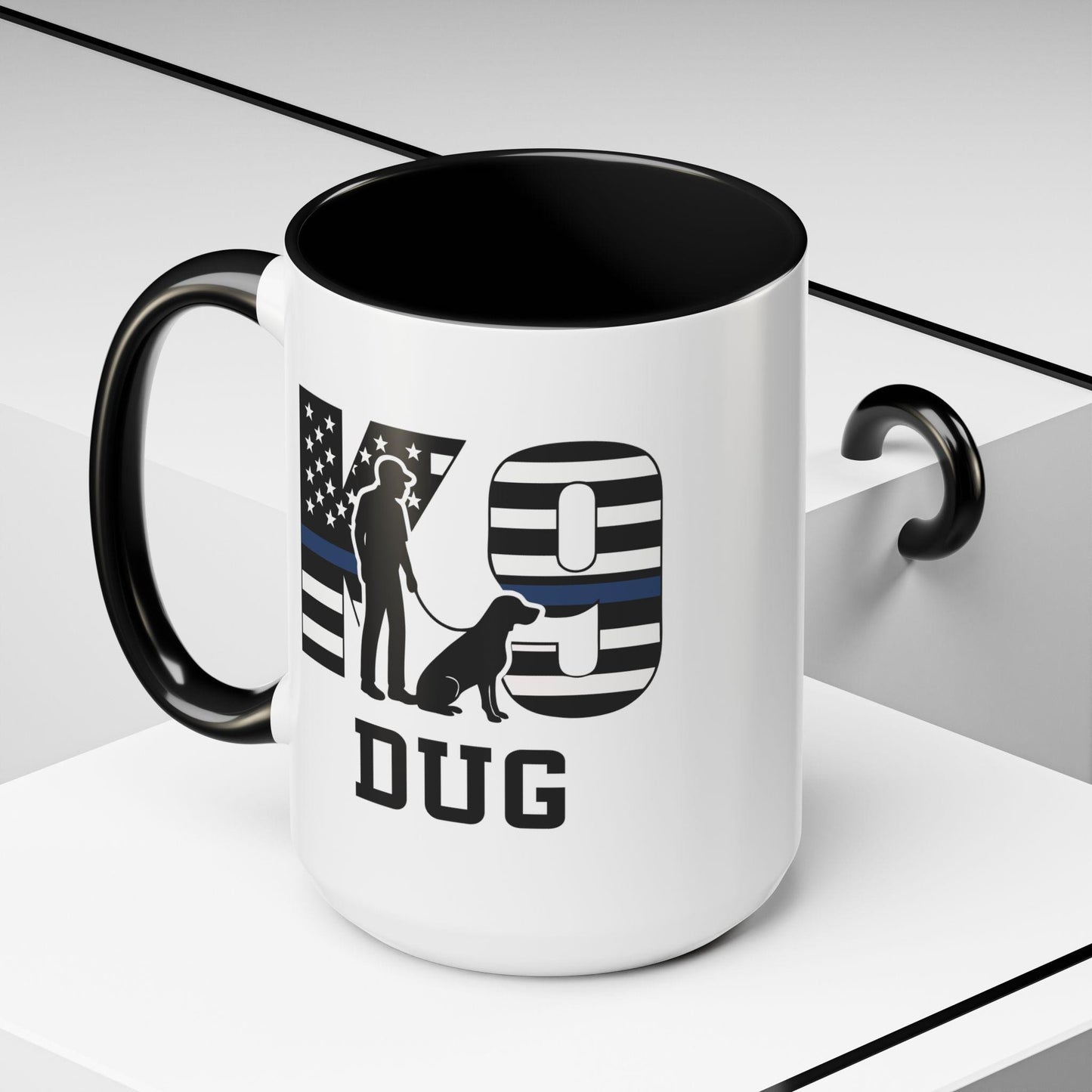 Customizable K9 Silhouette Mug | Personalized Police K9 Name, Coffee Cup