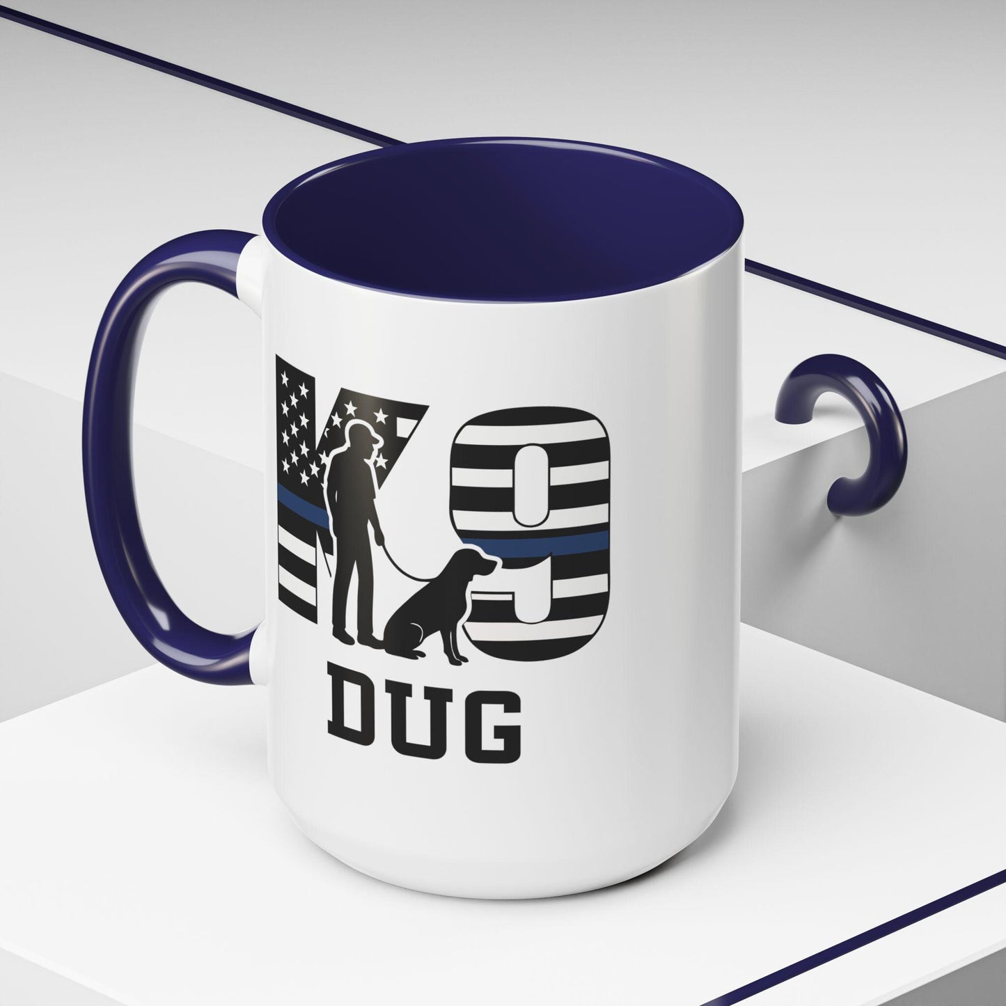 Customizable K9 Silhouette Mug | Personalized Police K9 Name, Coffee Cup